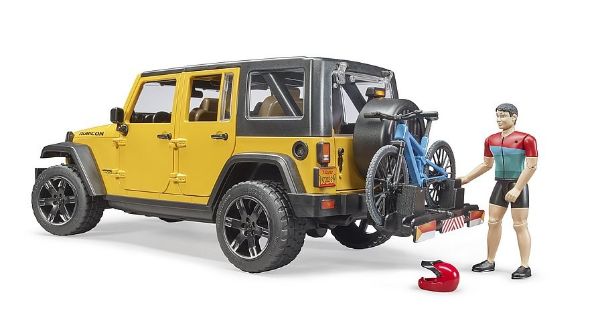 Image de Jeep Wrangler Rubicon Unlimited avec VTT et cycliste