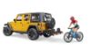 Image de Jeep Wrangler Rubicon Unlimited avec VTT et cycliste