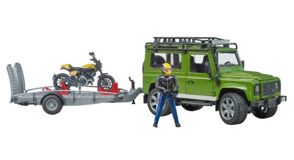 Image de Land Rover Defender, remorque + Scrambler Ducati F
