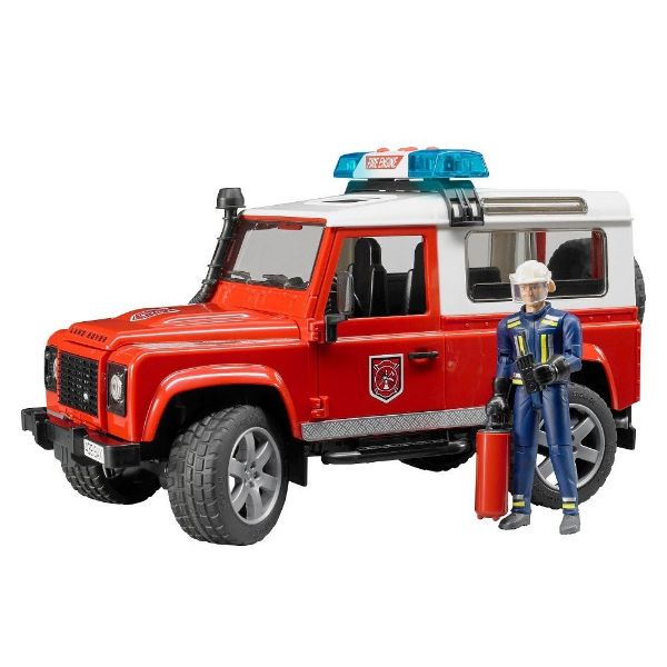 Image de Land Rover Defender pompier avec pompier 1:16