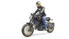 Image de Scrambler Ducati Cafe Racer et motocycliste 1:16