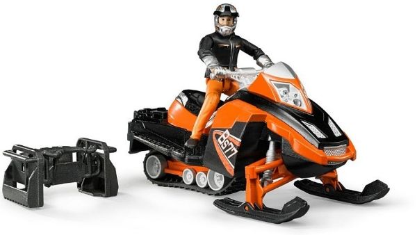 Image de Moto neige avec conducteur et accessoires 1:16